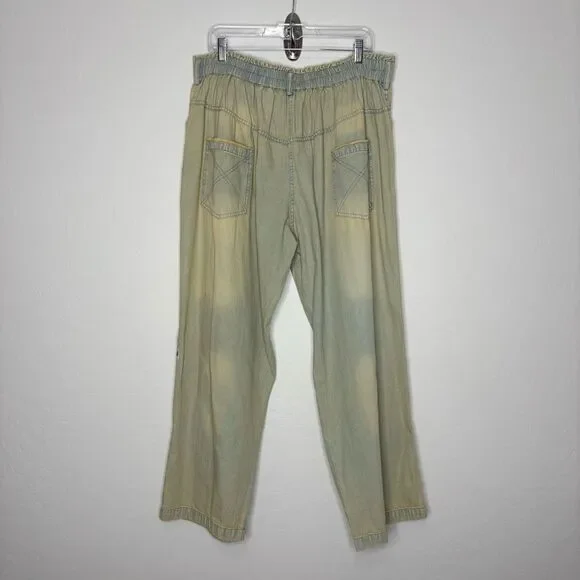 Paper Lace Rose Appliqué Jeans 1X Vintage Look Distressed Cottagecore Boho - Picture 6 of 8